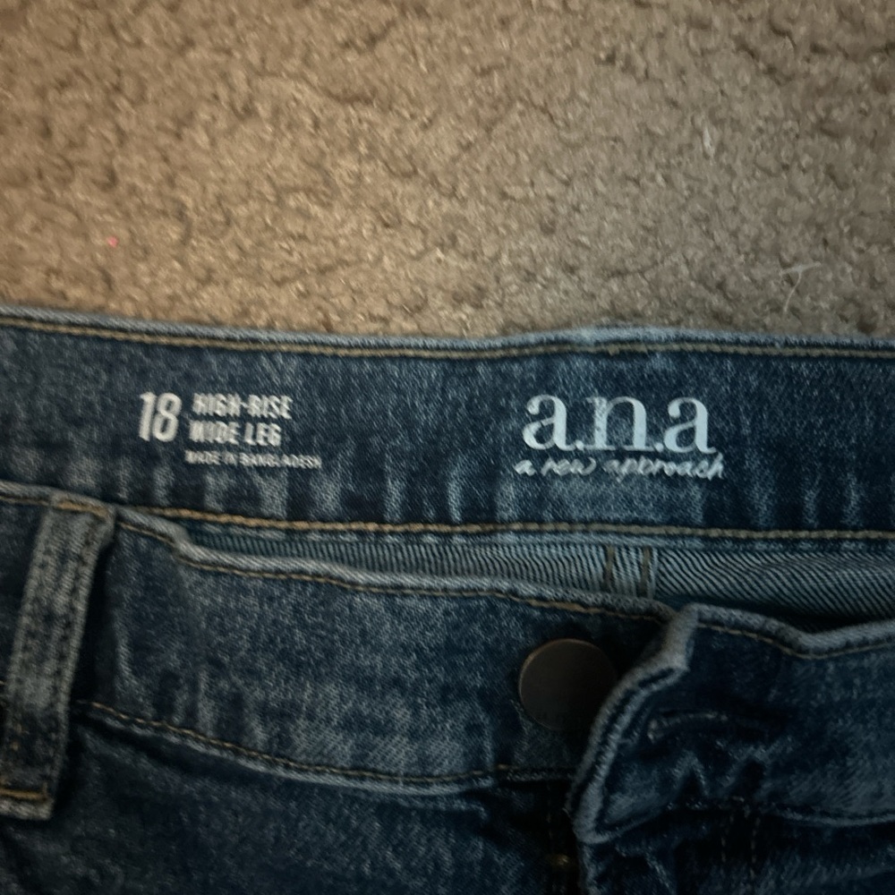 a.n.a Women's High-Rise Wide Leg Jeans - Deep Blue